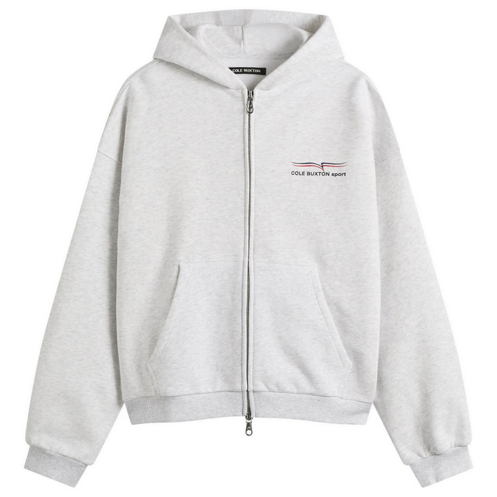 Photo: Cole Buxton Men's Sport Zipped Hoodie in Light Grey Marl