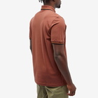 Fred Perry Men's Twin Tipped Polo Shirt - Made in England in Whisky Brown/Dark Varamel/Black