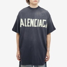Balenciaga Men's Double Front T-Shirt in Wash Black/Fade Blck