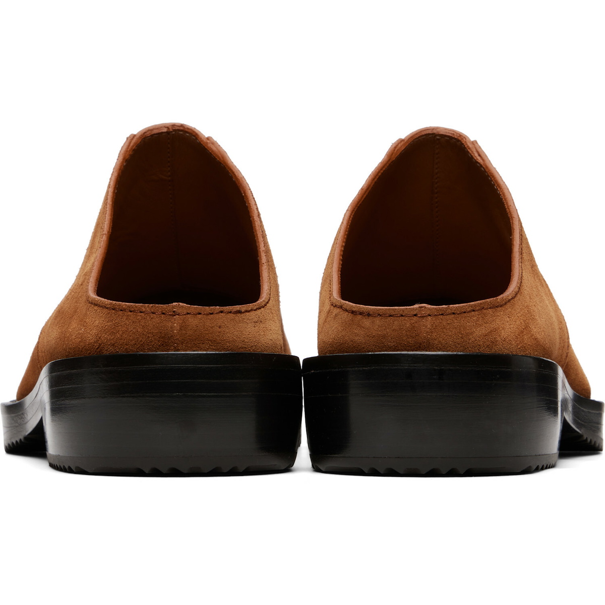 Dries Van Noten Tan Suede Clog Loafers