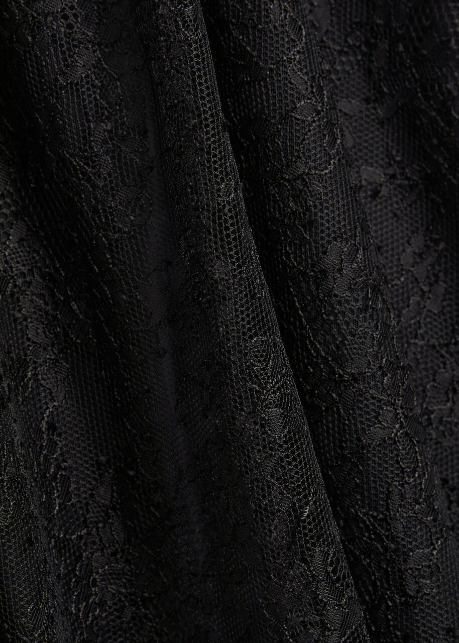 DE LA Vali Eden Ruffle-trimmed Lace Midi Dress Black