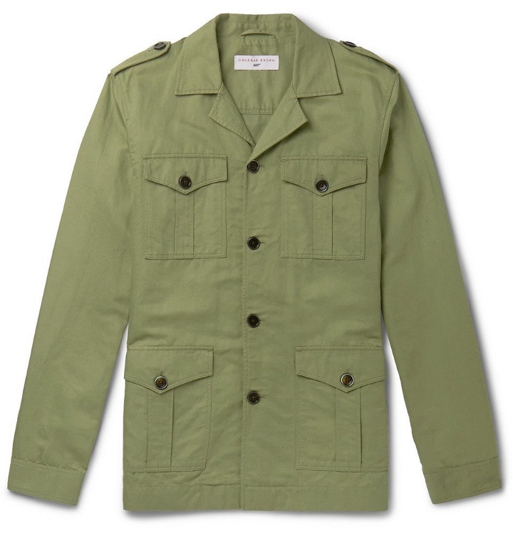 Photo: Orlebar Brown - 007 The Man with the Golden Gun Cotton and Linen-Blend Twill Jacket - Green