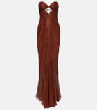 Maria Lucia Hohan Rachel draped silk muslin bustier gown