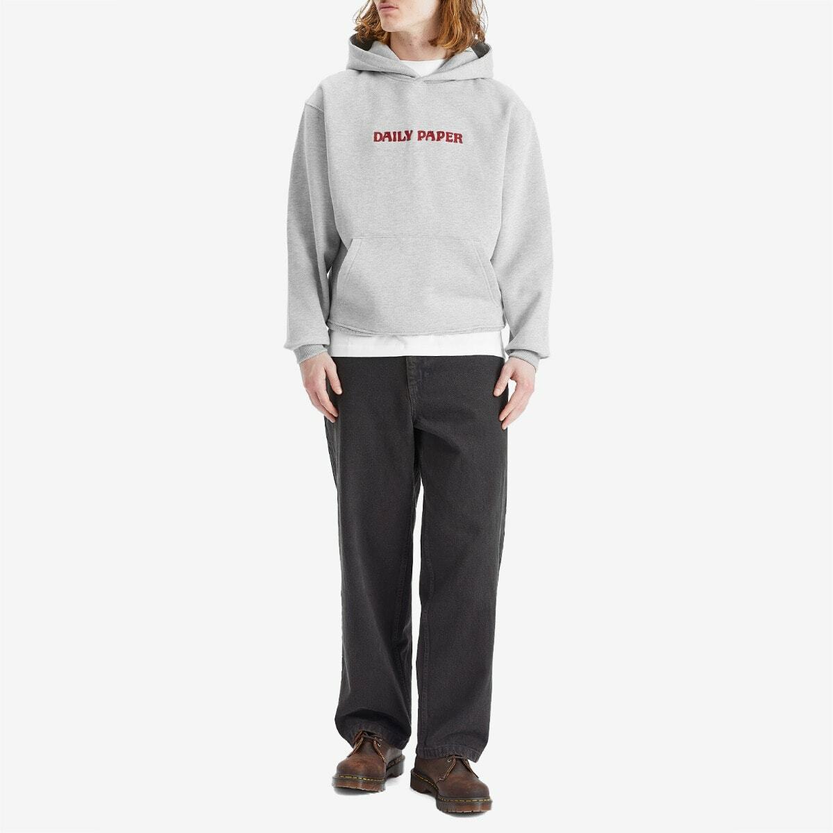 Daily Paper Men's Chain Stitch Oversized Hoodie in Grey