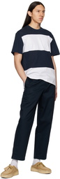 Noah Navy Double-Pleat Trousers