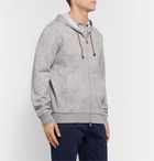 Brunello Cucinelli - Mélange Cashmere-Blend Jersey Zip-Up Hoodie - Gray