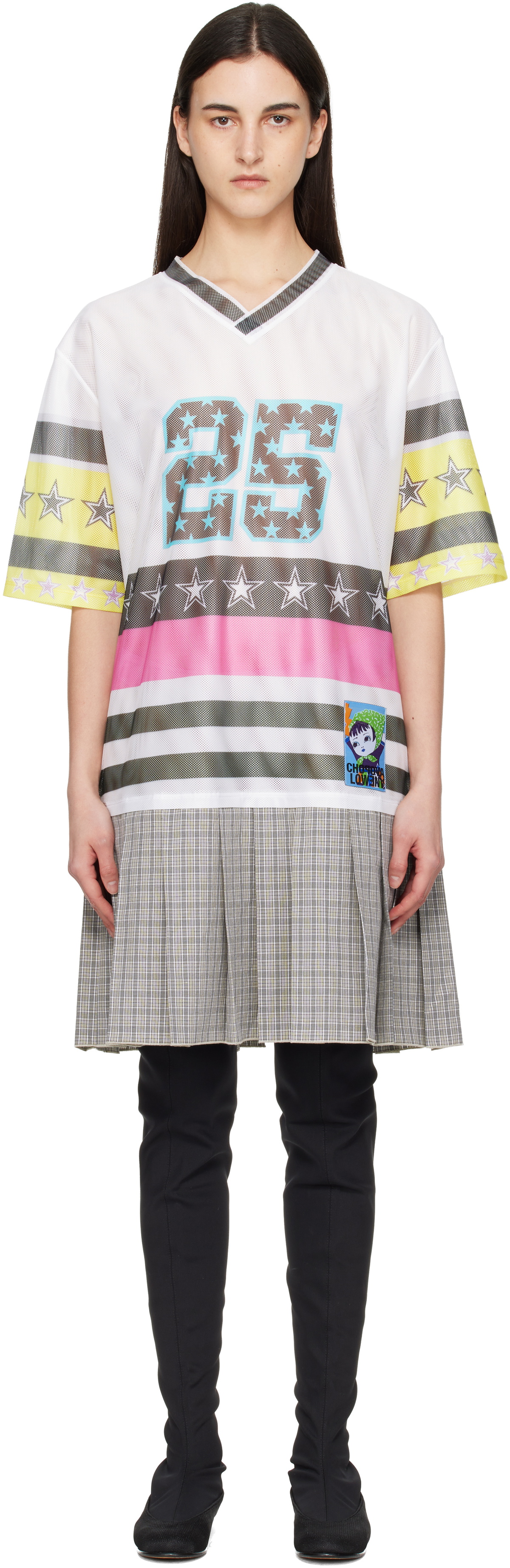 Chopova Lowena Multicolor Nancy Uniform Jersey Midi Dress