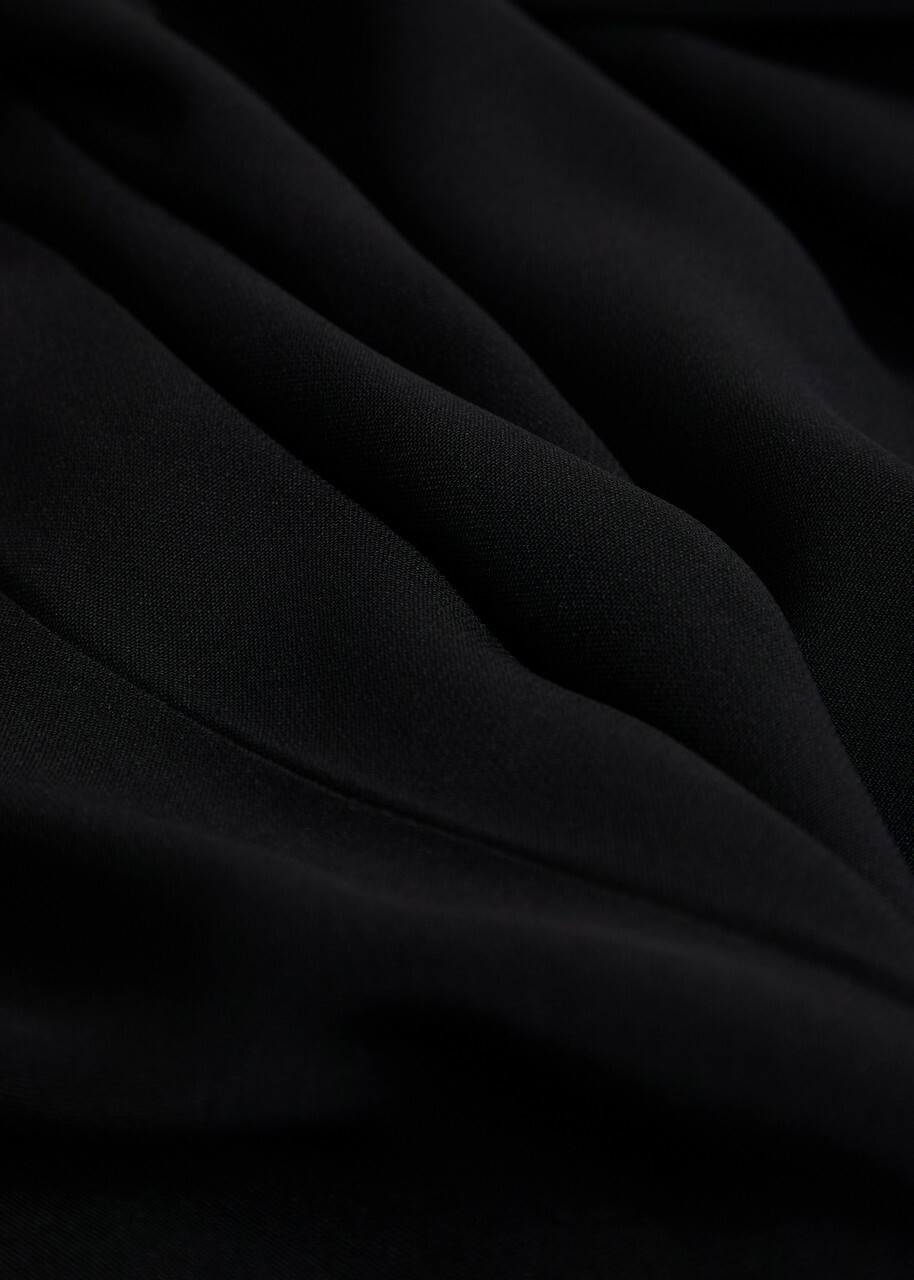 Tove Estelia Draped Barrel-leg Crepe Trousers Black