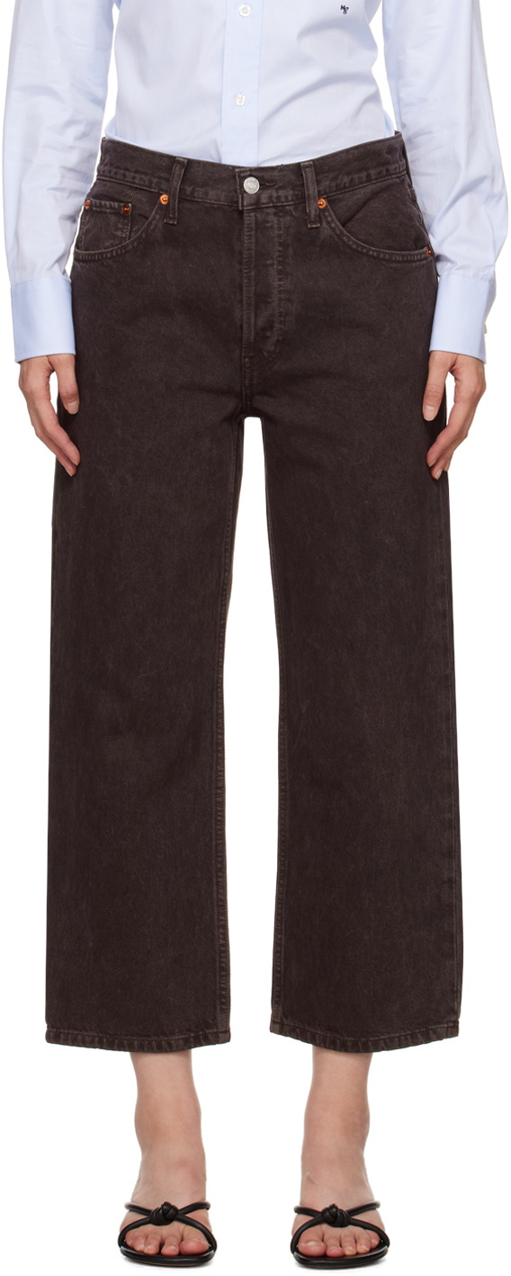Re/Done Brown Loose Crop Jeans