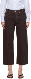 Re/Done Brown Loose Crop Jeans