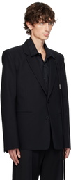 Ann Demeulemeester Black Serge Fitted Blazer