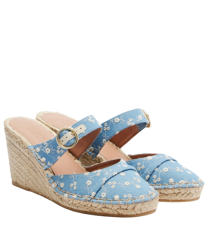 Photo: Malone Souliers Farah denim espadrille wedges