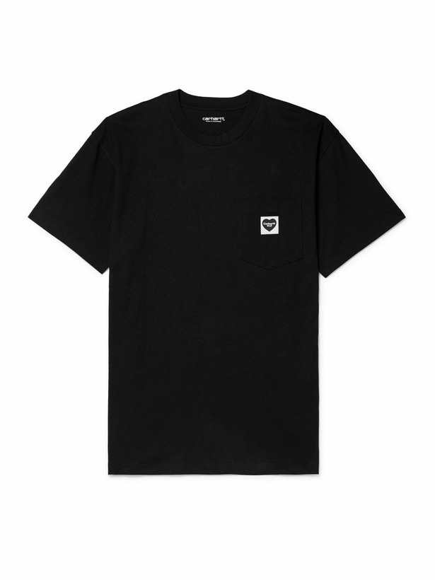 Photo: Carhartt WIP - Logo-Appliquéd Organic Cotton-Jersey T-Shirt - Black
