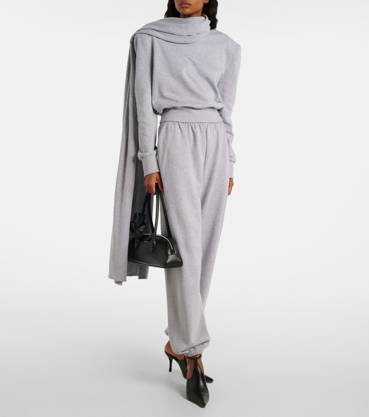 Magda Butrym Scarf-detail cotton-blend sweatshirt