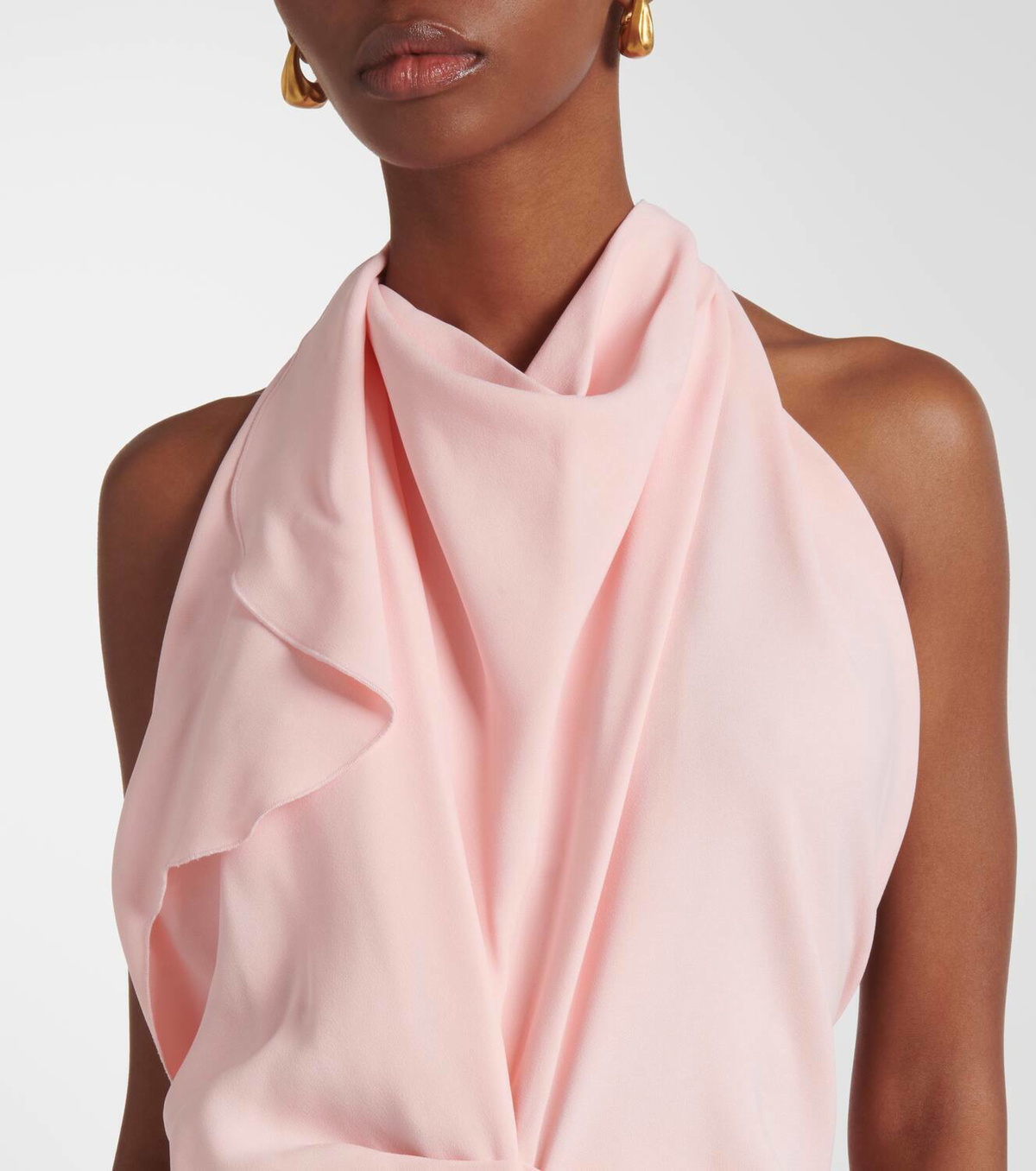 Victoria Beckham Scarf-detail open-back crêpe midi dress