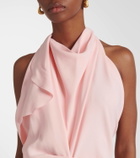 Victoria Beckham Scarf-detail open-back crêpe midi dress