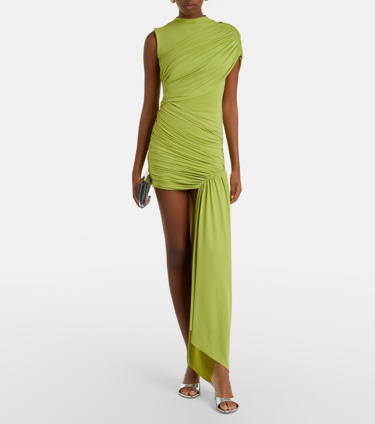 De La Vali Ravenna draped jersey minidress