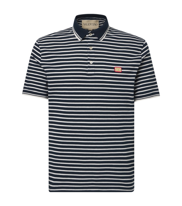 Photo: Valentino VLogo striped cotton polo shirt