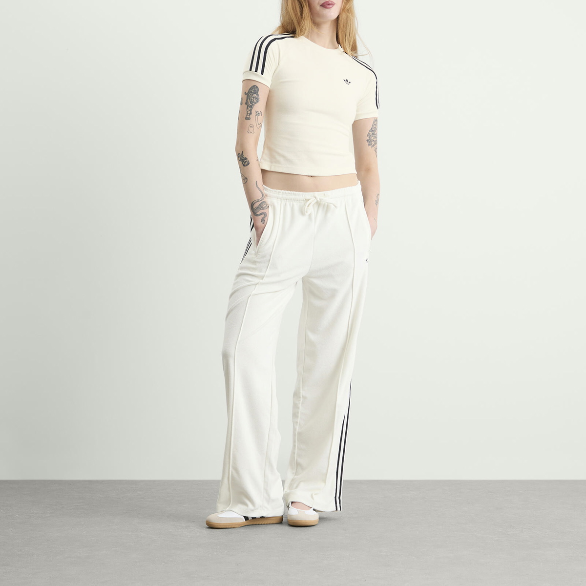 Adidas Women's Terry Towel T-Shirt in Off White