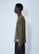 Brain Dead Striped Logo Motif T-Shirt