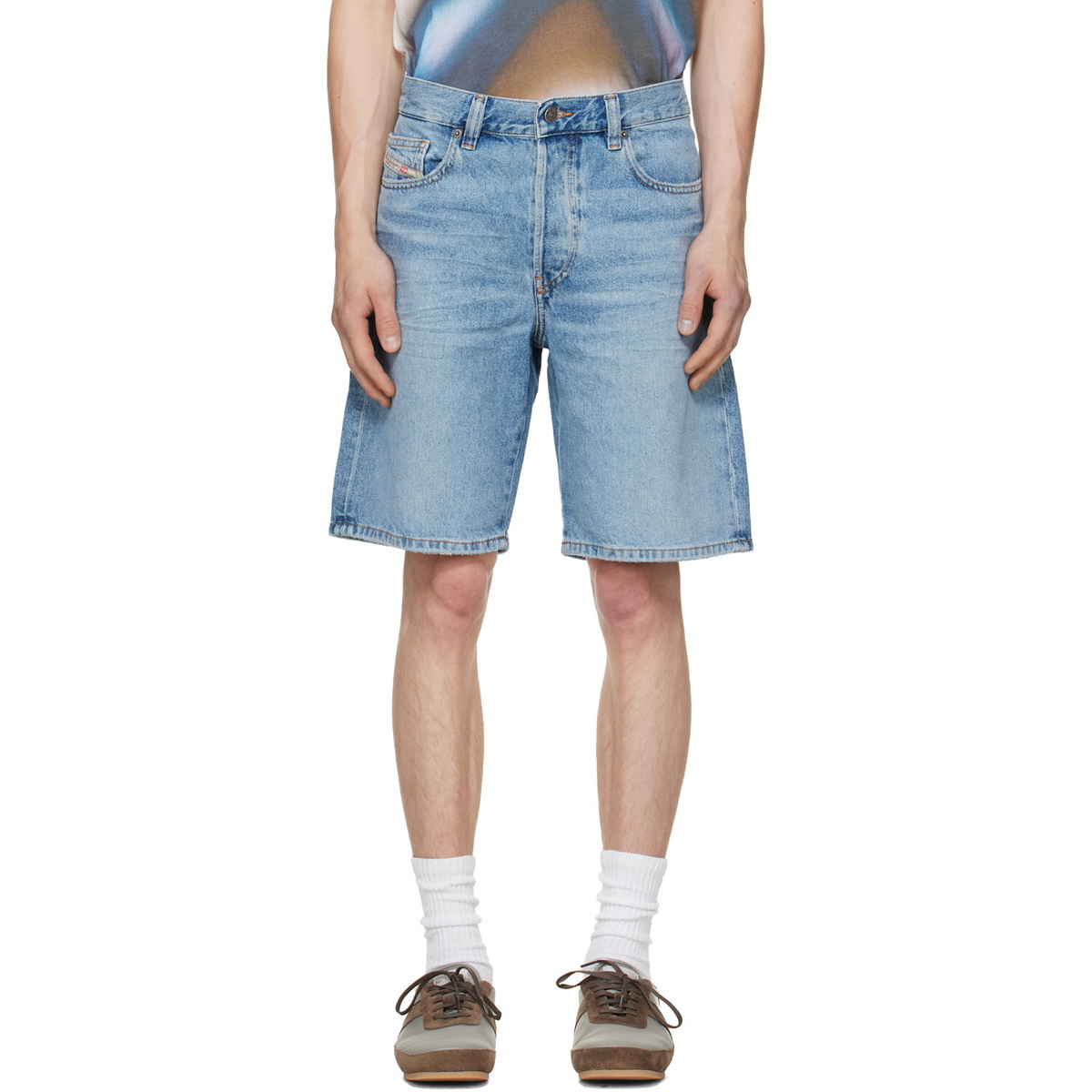 Diesel Blue Regular-Short Denim Shorts