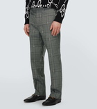 Gucci Horsebit checked wool wide-leg pants