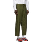 Comme des Garcons Homme Khaki Cotton Satin Trousers