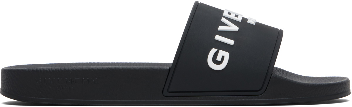 Givenchy Black Flat Pool Slides