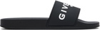 Givenchy Black Flat Pool Slides