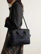 Burberry - Leather-Trimmed Checked Coated-Canvas Briefcase
