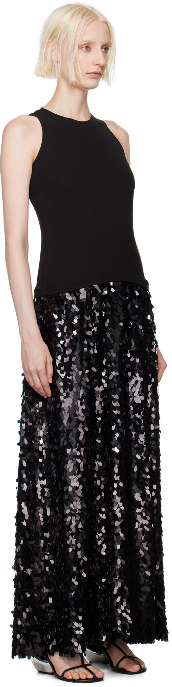 SIMONMILLER Black Memphis Crepe Sequin Maxi Dress