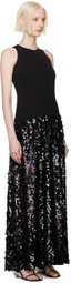 SIMONMILLER Black Memphis Crepe Sequin Maxi Dress
