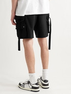 AMIRI - Loopback Cotton-Jersey Drawstring Cargo Shorts - Black