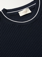 ALTEA - Slim-Fit Ribbed Cotton T-Shirt - Blue - S