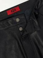 424 - Straight-Leg Leather Shorts - Black
