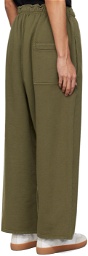 Hed Mayner Green Embroidered Sweatpants