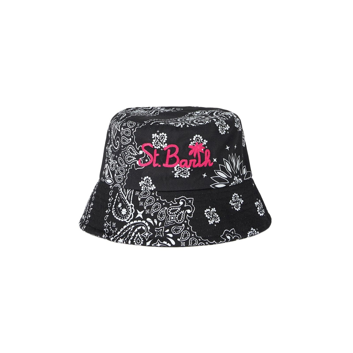 MC2 Saint Barth Cotton Bucket Hat With Front Embroidery And Bandanna Pattern