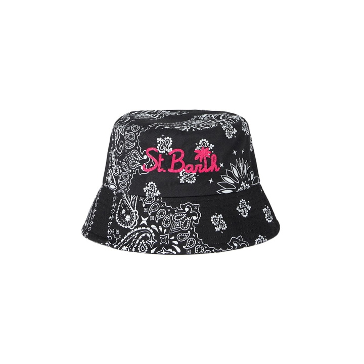 Photo: MC2 Saint Barth Cotton Bucket Hat With Front Embroidery And Bandanna Pattern