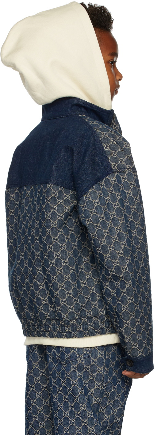 GG jacquard denim jacket in blue - Gucci