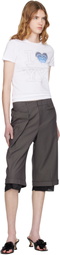 OPEN YY Gray Wrap Over Shorts