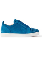 Christian Louboutin - Louis Junior Spikes Cap-Toe Suede Sneakers - Blue