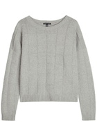 Eileen Fisher Check Cotton and Cashmere-blend Jumper Light Grey