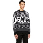 GCDS Black Christmas Logo Sweater