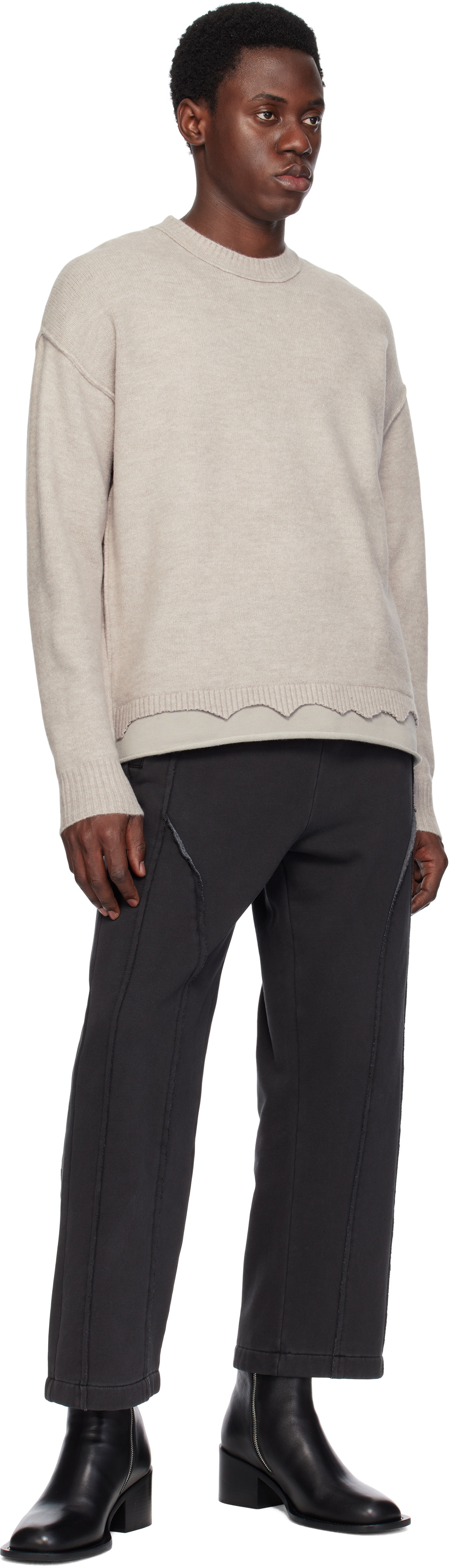 Izzue Taupe Layered Sweater