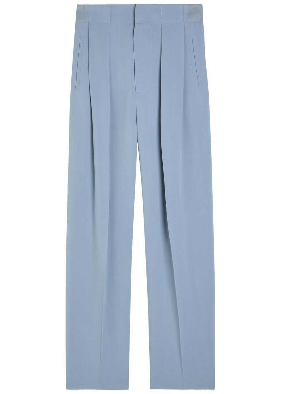 Victoria Beckham Pleated Tapered-leg Trousers Grey