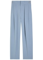 Victoria Beckham Pleated Tapered-leg Trousers Grey