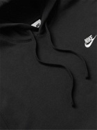 Nike - Sportswear Club Logo-Embroidered Cotton-Blend Jersey Hoodie - Black