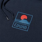 Edwin Men's Sunset Mt Fuji Popover Hoody in Navy Blazer