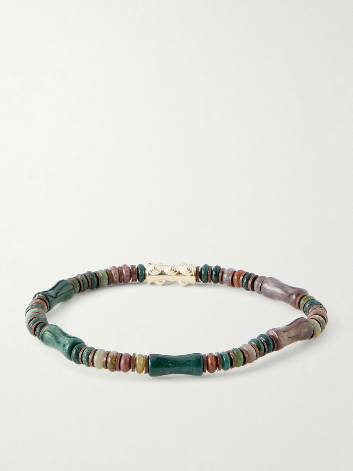 Luis Morais - 14-Karat Gold Agate Beaded Bracelet