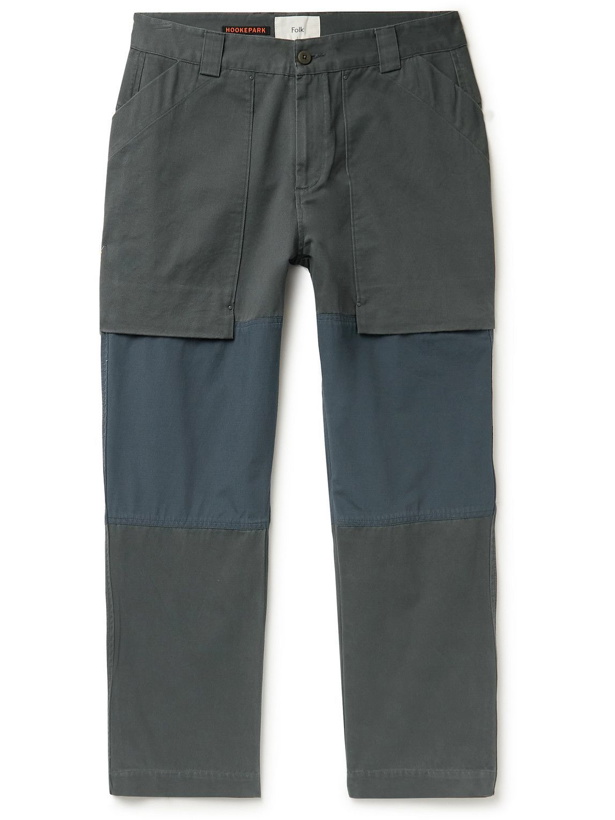 Photo: Folk - Architectural Association Tapered Ripstop-Panelled Cotton-Twill Trousers - Gray